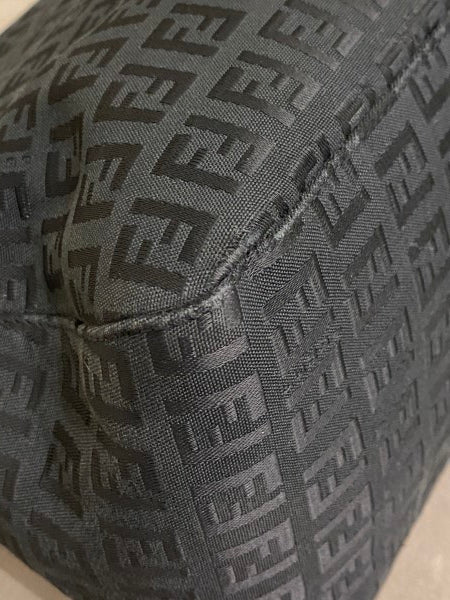 Fendi Black Zucca Mama Forever Shoulder Bag