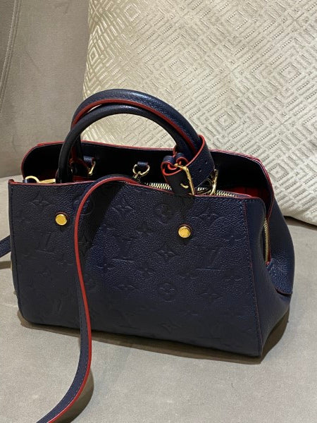 Louis Vuitton Blue Rouge Monogram Empreinte Montaigne BB Bag-handbag-Louis Vuitton-The Closet Egypt