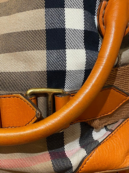 Burberry Orange House Check Parsons Tote Bag-handbag-Burberry-The Closet Egypt
