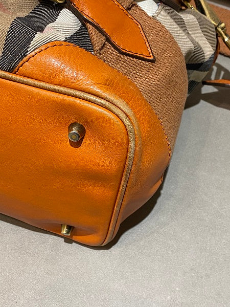 Burberry Orange House Check Parsons Tote Bag-handbag-Burberry-The Closet Egypt
