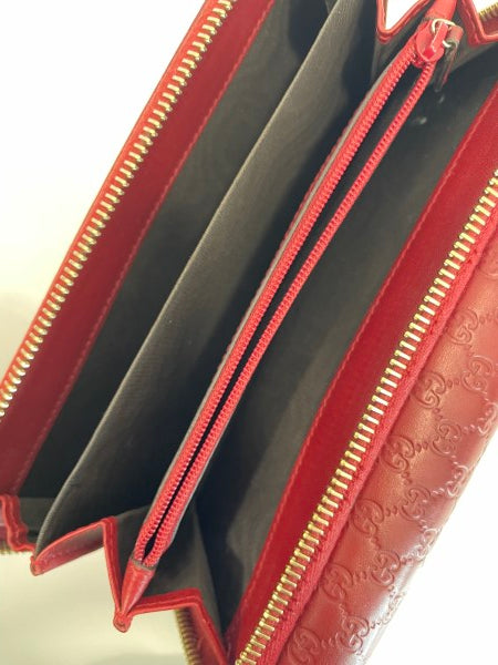 Gucci Red Microguccissima Continental Flap Wallet-wallet-Gucci-The Closet Egypt
