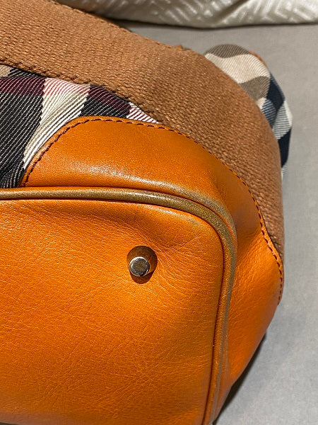 Burberry Orange House Check Parsons Tote Bag-handbag-Burberry-The Closet Egypt