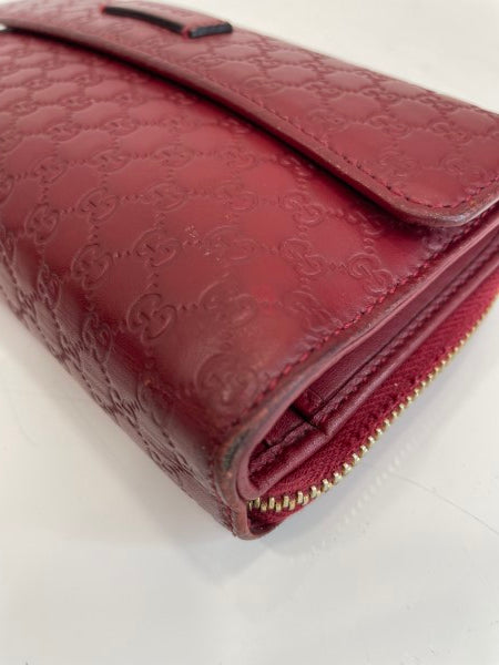 Gucci Red Microguccissima Continental Flap Wallet-wallet-Gucci-The Closet Egypt
