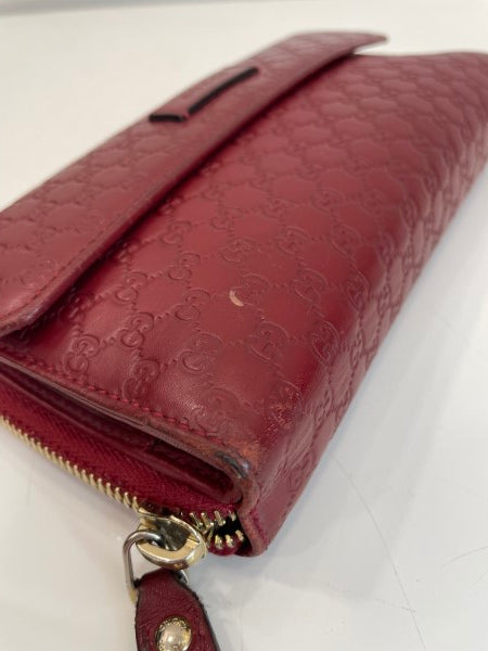 Gucci Red Microguccissima Continental Flap Wallet-wallet-Gucci-The Closet Egypt