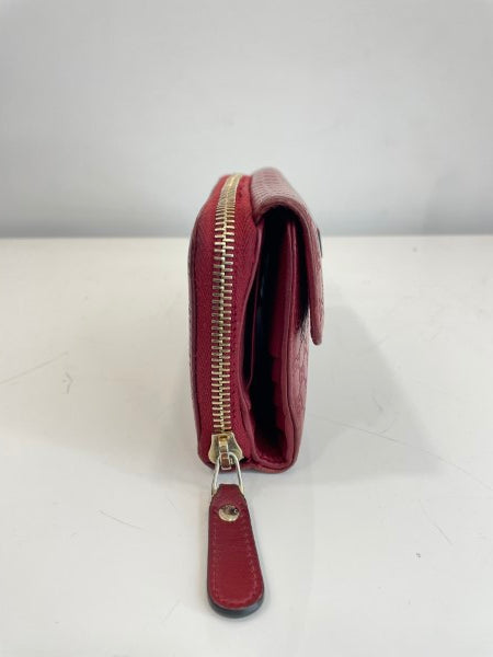 Gucci Red Microguccissima Continental Flap Wallet-wallet-Gucci-The Closet Egypt