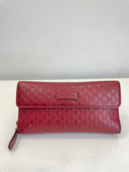 Gucci Red Microguccissima Continental Flap Wallet-wallet-Gucci-The Closet Egypt