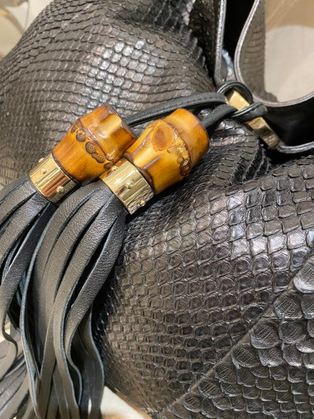 Gucci Black Python Babouska Indy Hobo Bag-handbag-Gucci-The Closet Egypt