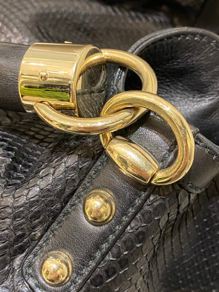 Gucci Black Python Babouska Indy Hobo Bag-handbag-Gucci-The Closet Egypt