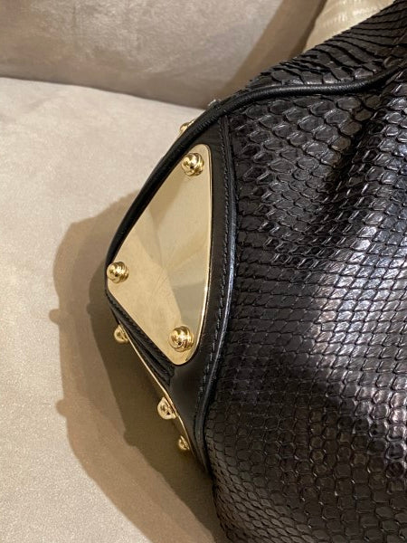 Gucci Black Python Babouska Indy Hobo Bag-handbag-Gucci-The Closet Egypt