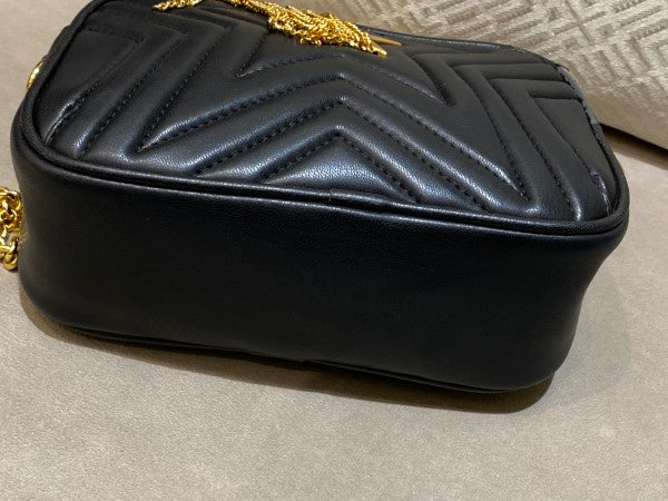 Stella McCartney Black Quilted Star Camera Crossbody Bag-handbag-Stella Mccartney-The Closet Egypt