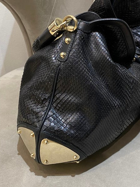 Gucci Black Python Babouska Indy Hobo Bag-handbag-Gucci-The Closet Egypt