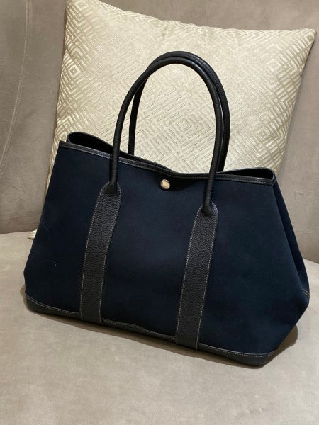 Hermes Black Garden Party Toile 36cm Negonda Bag