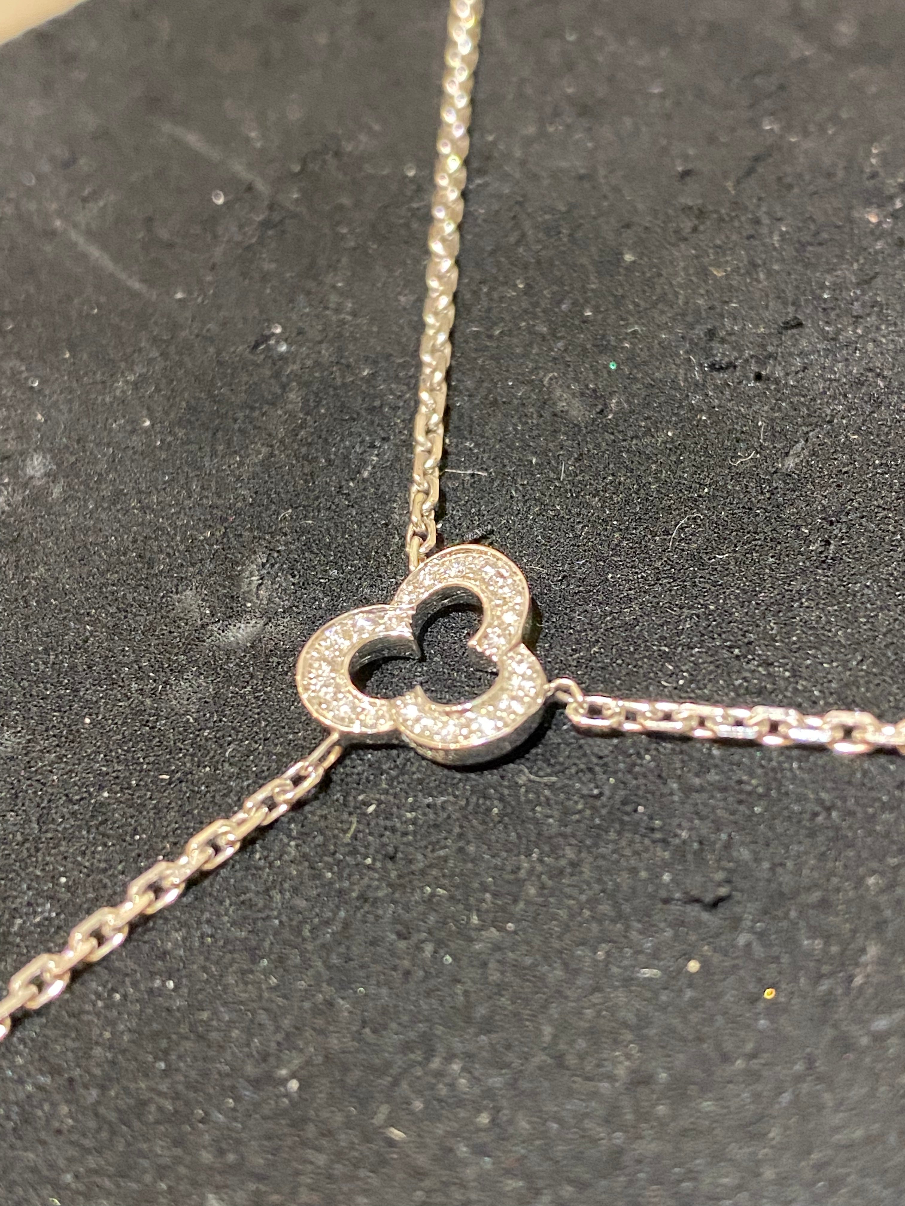 Chanel 18K White Gold Diamond Onyx Sculpte Drop Necklace-Necklaces-Chanel-The Closet Egypt