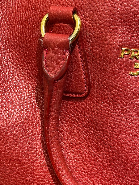 Prada Red Vitello Daino Bag-handbag-Prada-The Closet Egypt