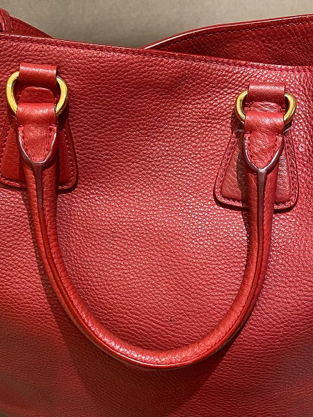 Prada Red Vitello Daino Bag-handbag-Prada-The Closet Egypt