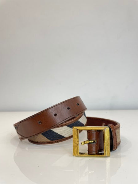 Burberry Brown Haymarket Check Belt 34-Belt-Burberry-The Closet Egypt