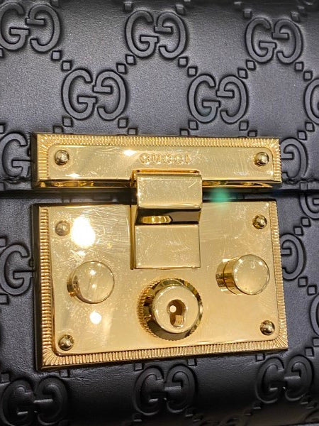 Gucci Black Guccissima Padlock Small Bag-handbag-Gucci-The Closet Egypt