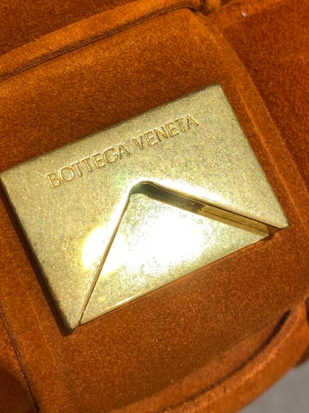 Bottega Veneta Orange Suede Chain Cassette Crossbody Bag