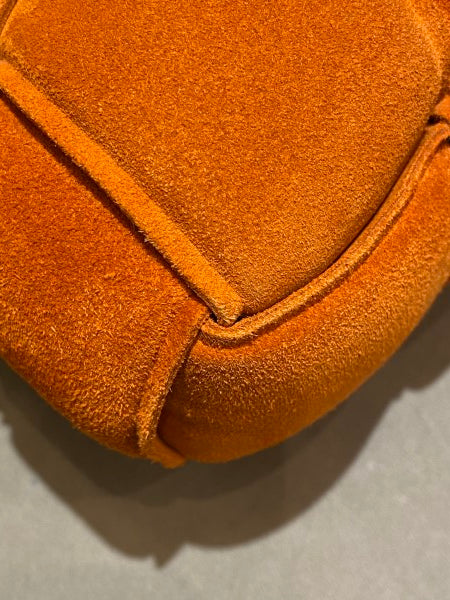 Bottega Veneta Orange Suede Chain Cassette Crossbody Bag