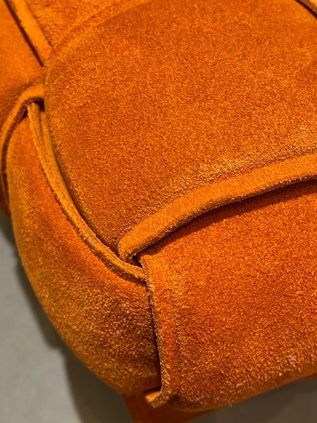 Bottega Veneta Orange Suede Chain Cassette Crossbody Bag