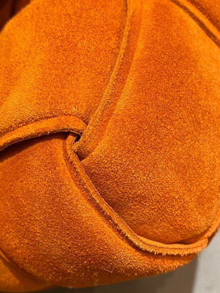 Bottega Veneta Orange Suede Chain Cassette Crossbody Bag