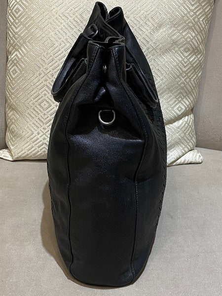 Bottega Veneta Black Intrecciato Woven Bag-handbag-Bottega Veneta-The Closet Egypt