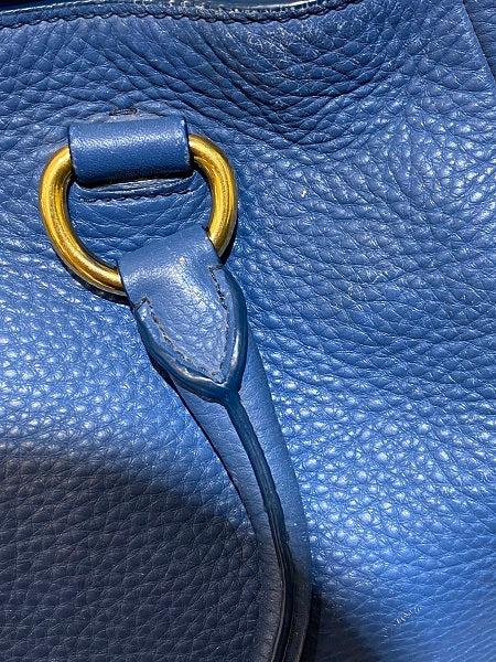 Prada Blue Vitello Daino 2 Way Bag-handbag-Prada-The Closet Egypt