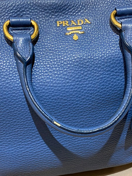Prada Blue Vitello Daino 2 Way Bag-handbag-Prada-The Closet Egypt