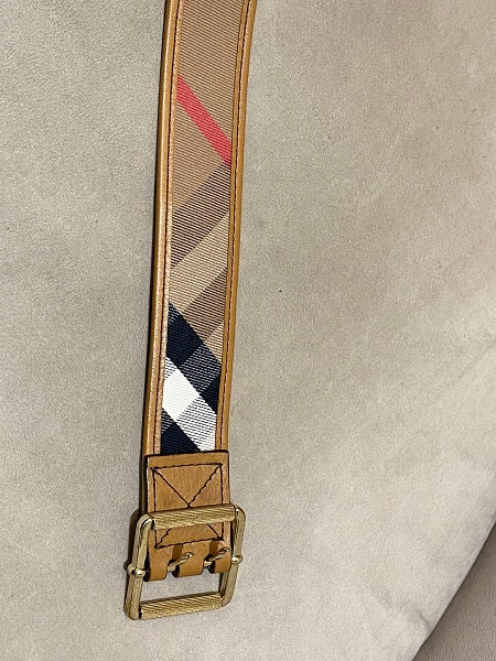 Burberry Camel Haymarket Belt 42-Belt-Burberry-The Closet Egypt