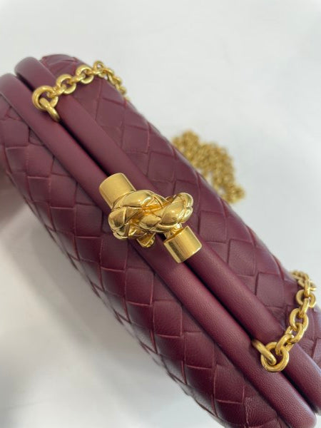 Bottega Veneta Red Chain Knot Clutch-Clutch Bag-Bottega Veneta-The Closet Egypt