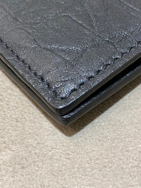 YSL Black Croc Embossed Bifold Wallet-wallet-YSL-The Closet Egypt