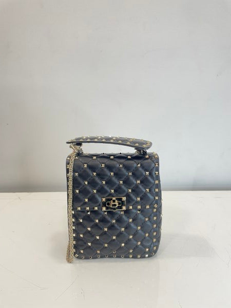 Valentino Black Rockstud Shoulder Bag-handbag-Valentino-The Closet Egypt