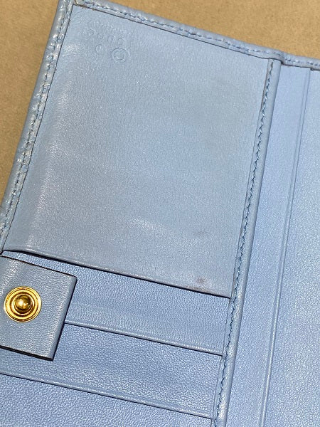 Gucci Baby Blue Microguccissima Continental Flap Wallet