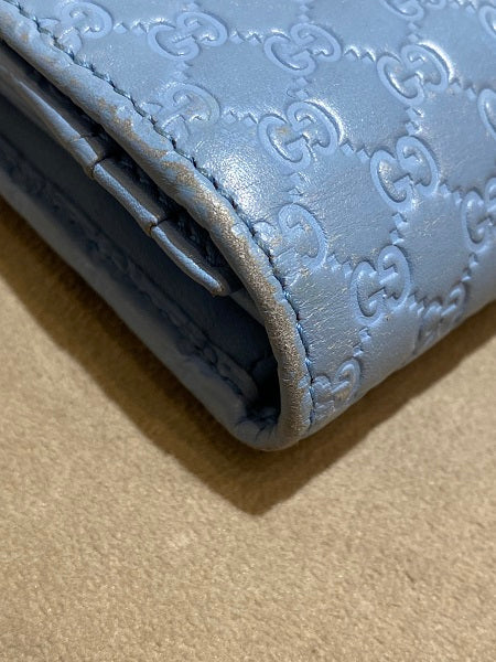 Gucci Baby Blue Microguccissima Continental Flap Wallet-wallet-Gucci-The Closet Egypt