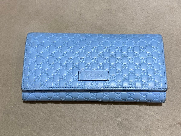 Gucci Baby Blue Microguccissima Continental Flap Wallet-wallet-Gucci-The Closet Egypt