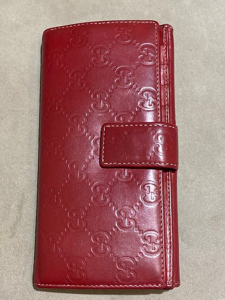 Gucci Red GG Guccissima Bow Continental Wallet-wallet-Gucci-The Closet Egypt