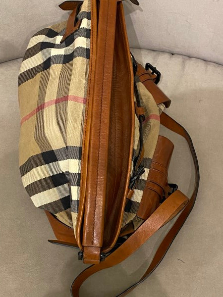 Burberry Brown Haymarket Front Pocket Bag-handbag-Burberry-The Closet Egypt