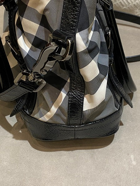 Burberry Bicolor Beat Check Nylon Lowry Tote Bag-handbag-Burberry-The Closet Egypt