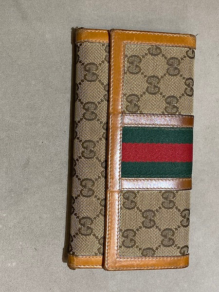 Gucci Brown Monogram Vintage Web Continental Wallet-wallet-Gucci-The Closet Egypt