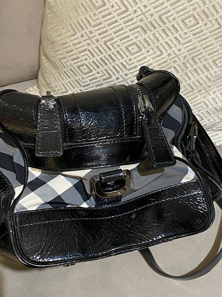 Burberry Bicolor Beat Check Satchel Bag-handbag-Burberry-The Closet Egypt