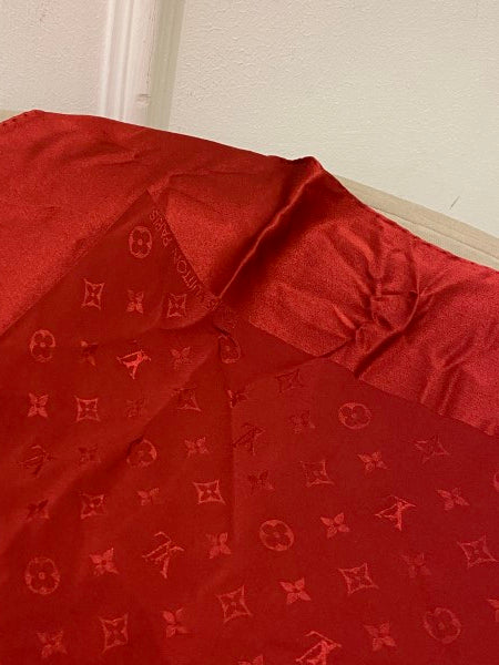 Louis Vuitton Red Monogram Square Scarf-Scarf-Louis Vuitton-The Closet Egypt