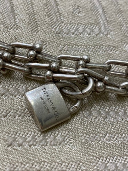 Tiffany & Co Silver Hardwear Necklace W/ Lock & Ball Pendant-Necklaces-Tiffany & Co-The Closet Egypt