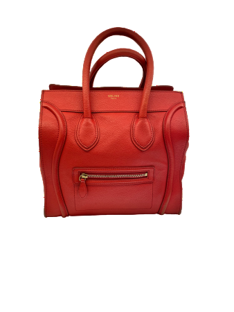 Celine Red Luggage Tote Bag