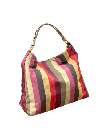 Fendi Multicolor Hobo Colorful Striped Large Bag