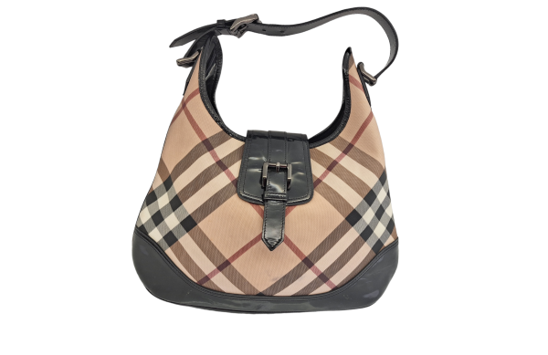 Burberry Bicolor Nova Check Hobo Bag