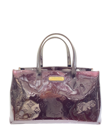 Louis Vuitton Burgundy Monogram Vernis Wilshire Tote Bag