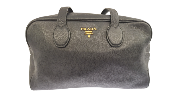 Prada Black Vitello Daino Satchel Shoulder Bag