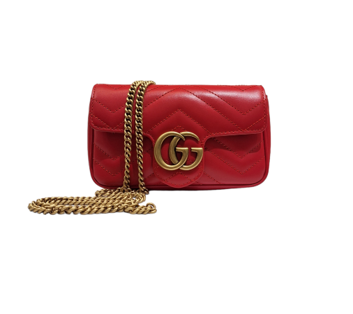 Gucci Red GG Marmont Super Mini Bag