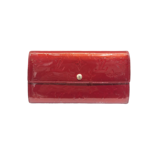 Louis Vuitton Red Monogram Vernis Sarah Wallet