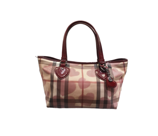 Burberry Red Nova Check Heart Gracie Diaper Tote Bag